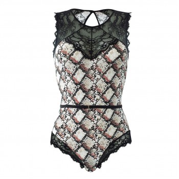 Черно боди CHLOE PYTHON