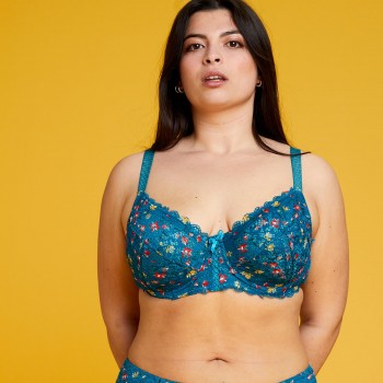 Неподплатен сутиен за голям бюст ELENA Turquoise/Kaki Неподплатен сутиен за голям бюст ELENA Turquoise/Kaki