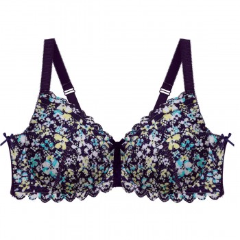 Тъмносин сутиен на цветя за голям бюст ELENA FONCE Тъмносин сутиен на цветя за голям бюст ELENA FONCE