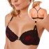 Сутиен с повдигащ ефект в черно и червено TENTATION