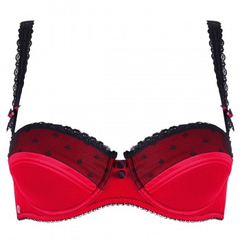 Червен сатенен сутиен PASSIONNEE  Червен сатенен сутиен PASSIONNEE