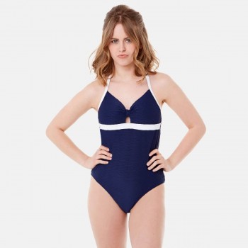 Тъмносин цял бански IDOLE