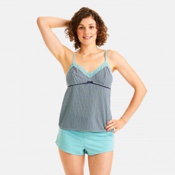 Къса пижама в цвят тюркоаз ROSE