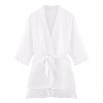 Бял сатенен халат IVOIRE DALLAS Бял сатенен халат IVOIRE DALLAS