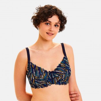 Сутиен за голям бюст в синьо и жълто ELENA Сутиен за голям бюст в синьо и жълто ELENA