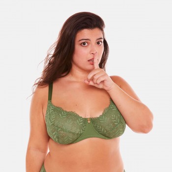 Сутиен за голям бюст в зелено OLIVE Сутиен за голям бюст в зелено OLIVE