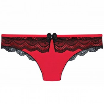 Червени прашки с черна дантела SOS  Червени прашки с черна дантела SOS